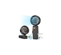 Ventilatore Portatile, 6000mAh Batteria, 5 Velocità Ventilatore USB con LCD Display, 120° Pieghevole Ventilatore da Tavolo, 3 in 1 Mini Ventilatore per Ufficio, Camera da Letto, Viaggi e All’aperto