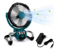 Ventilatore Portatile a Batteria 21V e Filo 30,5cm Regolabili 3 Velocità con impostazione Timer 1/2/4 ore Oscillante a 180° inclinazione su e giù a 360° ideale per Campeggio Ufficio Casa Cantiere
