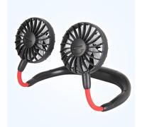 Ventilatore portatile a collo LED, ricaricabile USB, ventilatore sportivo a collo dual cooling, per uso pigro.