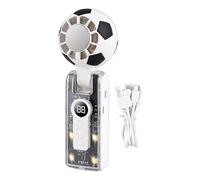 Ventilatore portatile, a forma di calcio, pieghevole, compatto, portatile, per spettatori, viaggiatori, escursionisti, stadio, concerti, campeggio, spiaggia, picnic, viaggi, zaino in spalla