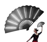 Ventilatore portatile a LED - Ventilatore portatile pieghevole con luce per & festival, mini ventilatore ricaricabile, alimentato a batteria, accessorio per danza del ventre, carna