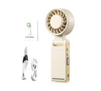 Ventilatore portatile a mano a 5 velocità, schermo LED digitale, ricaricabile, mini ventilatore tascabile potente, per estate, viaggi, campeggio, spiaggia, festival, sport, ufficio, escursionismo