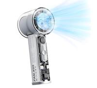 Ventilatore Portatile a Mano con Ghiaccio Piastra di Raffreddamento, Mini Ventilatore Turbo Condizionatore Tascabile Potente USB Ricaricabile, Velocità Regolabile 1-100 per Donna Viaggio, Bianco