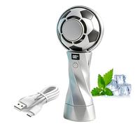 Ventilatore portatile a mano di calcio, 100 velocità, ricaricabile, mini ventilatore a mano a soffio, aria fredda, 5000 mAh, ventilatore turbo coppa del mondo di calcio, per esterno viaggio sport