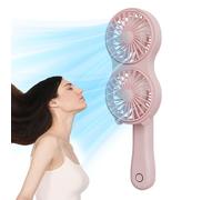 Ventilatore Portatile A Mano - Ventaglio Manuale Elettrico | Dispositivo Di Raffreddamento Da Viaggio A Doppia Testa Per Palestra Jogging Giardinaggio Spiaggia Escursionismo All'aperto Campeggio