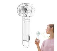 Ventilatore portatile a semiconduttore, turbina trasparente a turbina, 3 impostazioni di velocità, piccoli elettrodomestici creativi, ricaricabile tramite USB, per camera da letto, dormitorio (bianco)