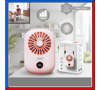Ventilatore Portatile Batteria Ricaricabile con Tracolla da Collo Ufficio Rosa [EEK: A]