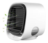 Ventilatore portatile Breeze, raffrescatore d'aria portatile con 3 velocità del vento e luce notturna a LED, con serbatoio d'acqua da 300 ml, angolo girevole, silenzioso, per stanze(Pink)