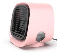 Ventilatore portatile Breeze, raffrescatore d'aria portatile con 3 velocità del vento e luce notturna a LED, con serbatoio d'acqua da 300 ml, angolo girevole, silenzioso, per stanze(White)