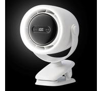 Ventilatore portatile clip on ricaricabile, raffreddamento a 100 velocità | Mini ventilatore portatile schermo LED per casa camera da letto auto SUV campeggio camion campeggio spiaggia estate