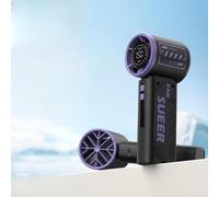 Ventilatore portatile con capacità di ricarica turbo e forza del flusso d'aria regolabile per raffreddamento portatile tutto il giorno (1 viola)