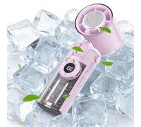 Ventilatore portatile con funzione Ice Cool, ricaricabile, trasparente, design Mecha Wind, dispositivo da viaggio pieghevole con cordino leggero, per campeggio, picnic, viaggi, ufficio, casa (viola)