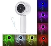 Ventilatore Portatile con Luci a LED,Ventilatore USB Velocità Regolabile (1 - 100),Display HD mini Ventilatore,USB Ricarica Rapida 2H,Ventilatore Potente per Viaggi/Esterno/Casa/Ufficio - Bianco