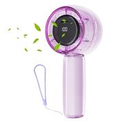 Ventilatore Portatile con Luci a LED,Ventilatore USB Velocità Regolabile (1 - 100),Display HD mini Ventilatore,USB Ricarica Rapida 2H,Ventilatore Potente per Viaggi/Esterno/Casa/Ufficio - Viola