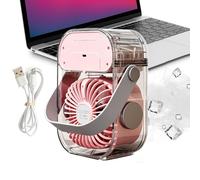 Ventilatore Portatile Con Nebulizzatore,Ricaricabile 3 Velocità Raffrescante Con Luce Notturna,Ventilatore Da Scrivania Nebulizzatore Portatile | Per Casa Ufficio Scuola Viaggio Estate Campeggio Spiag