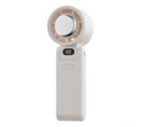 Ventilatore portatile da appendere al collo, batteria da 3600 mAh, funzione di raffreddamento a ghiaccio, per giornate calde (bianco)