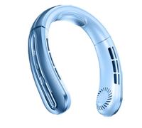 Ventilatore portatile da collo, da appendere senza pale, alimentato a batteria da 4000 mAh, con display a LED, design tridimensionale di alimentazione 'aria a 720°, ricaricabile, dissipazione del