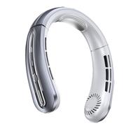 Ventilatore portatile da collo, da appendere senza pale, alimentato a batteria da 4000 mAh, con display a LED, design tridimensionale di alimentazione 'aria a 720°, ricaricabile, dissipazione del