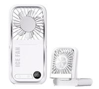 Ventilatore portatile da collo, silenzioso, pieghevole, silenzioso, schermo digitale a LED, alimentazione USB di backup per dormitorio, camion, cucina, campeggio, posto di lavoro, spiaggia