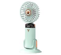 Ventilatore, portatile, da parete, portatile, girevole a 720°, ventilatore USB da tavolo pieghevole con ricarica rapida di tipo C, batteria da 4000 mAh, funzionamento silenzioso, verde menta