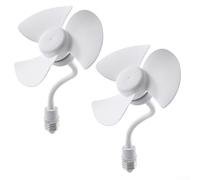 Ventilatore portatile da scrivania a LED, attacco E27, 3 lame, tubo flessibile, direzione regolabile, raffreddamento ad aria silenzioso, per studio, ufficio, bianco (S)