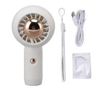 Ventilatore portatile dal design trendy e alla moda, piccolo, bianco, con batteria ricaricabile USB da 800 mAh, funzionamento continuo quando