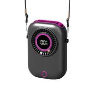 ventilatore portatile, dispositivo di raffreddamento per il collo, display intelligente, cinque velocità, ricaricabile tramite USB, compatto, leggero, forte flusso d'aria, ventilatore con clip