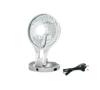 Ventilatore Portatile e Ricaricabile 8 Watt - Pieghevole - Adatto per il campeggio - con luce LED a 2 intensità