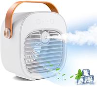 Ventilatore portatile for condizionatore d'aria, Raffreddatore d'aria evaporativo personale, Ventilatore da scrivania alimentato tramite USB con nebulizzazione d'acqua e otturatore mobile for tavolo,
