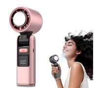 Ventilatore portatile for il raffreddamento del ghiaccio, mini ventilatore turbo da 6 ore, batteria ricaricabile USB da 4000 mAh, display a LED, design pieghevole for viaggi, campeggio(Pink)