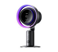 VENTILATORE PORTATILE JISULIFE Ventilatore circolante JISULIFE nero con luce RGB, display digitale, oscillante e silenzioso
