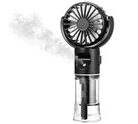 Ventilatore Portatile, Mini Ventilatore Portatile USB Ricaricabile Spruzzo d'Acqua, Ventilator Klein con 4 Velocità, Handventilator Akku Aufladbar per Sportivo Campeggio Ufficio Viaggi (Nero)