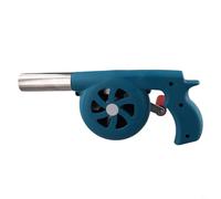 Ventilatore portatile per barbecue e picnic con design in metallo resistente al calore per una gestione efficace del fuoco (blu (ingranaggio in ferro))