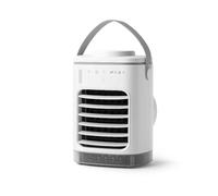 Ventilatore portatile per condizionatore, 4 in 1, mini USB, con umidificatore, luce LED e timer, 1200 ml, silenzioso, per camera da letto, ufficio, auto, campeggio, colore: bianco