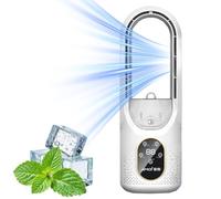 Ventilatore portatile per condizionatore d'aria, 6 modalità di raffreddamento, mini condizionatore d'aria evaporativo e timer 1-6 ore e luce notturna in 7 colori, mini ventola di raffreddamento ad