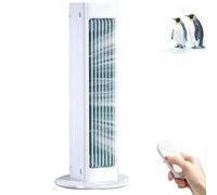 Ventilatore Portatile per Condizionatore, Ventilatore a Torre Senza Pale con Telecomando - Oscillazione a 60° e 3 Velocità, Raffrescatore d’Aria Ultra Silenzioso per Camera, Ufficio e Camper white