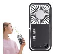 Ventilatore portatile per nuca - Ventilatore personale silenzioso in miniatura,Schermo digitale LED silenzioso pieghevole ricaricabile USB Batteria di emergenza Supporto Telefono Per Tenda Campeggio