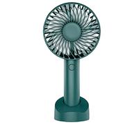 Ventilatore Portatile Piccolo, Piccolo e Portatile con Base, Uso Desktop, Mini Ventilatore Regolabile a 3 velocità e Ricarica USB, Flusso d'Aria Forte per Ufficio all'aperto per Camera da