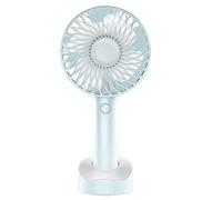 Ventilatore Portatile Piccolo, Piccolo e Portatile con Base, Uso Desktop, Mini Ventilatore Regolabile a 3 velocità e Ricarica USB, Flusso d'Aria Forte per Ufficio all'aperto per Camera da