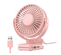 Ventilatore Portatile Piccolo Ventilatore Portatile A Clip Ventilatore Da Tavolo USB Con Flusso D'aria Forte A 3 Velocità Rotazione A 720 ° Ventilatori Da Tavolo Ultra Silenziosi For La Casa Offi(Pink