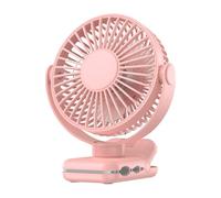 Ventilatore Portatile Piccolo Ventilatore Portatile A Clip Ventilatore Da Tavolo USB Con Flusso D'aria Forte A 3 Velocità Rotazione A 720 ° Ventilatori Da Tavolo Ultra Silenziosi For La Casa Offi(Pink