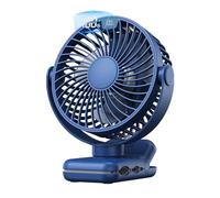 Ventilatore Portatile Piccolo Ventilatore Portatile A Clip Ventilatore Da Tavolo USB Con Flusso D'aria Forte A 3 Velocità Rotazione A 720 ° Ventilatori Da Tavolo Ultra Silenziosi For La Casa Offi(Blue