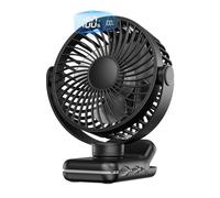 Ventilatore Portatile Piccolo Ventilatore Portatile A Clip Ventilatore Da Tavolo USB Con Flusso D'aria Forte A 3 Velocità Rotazione A 720 ° Ventilatori Da Tavolo Ultra Silenziosi For La Casa Offi(Blac