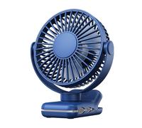 Ventilatore Portatile Piccolo Ventilatore Portatile A Clip Ventilatore Da Tavolo USB Con Flusso D'aria Forte A 3 Velocità Rotazione A 720 ° Ventilatori Da Tavolo Ultra Silenziosi For La Casa Offi(Blue