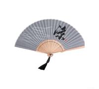 Ventilatore portatile pieghevole in stile zen, ventilatore portatile retrò in cotone e lino con estetica tradizionale per la decorazione della casa e spettacoli di danza, oro (3)