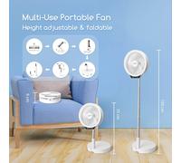 VENTILATORE PORTATILE PIEGHEVOLE -PAULA- CON ASTA TELESCOPICA - 3 VELOCITA' - RI