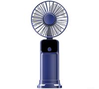 Ventilatore portatile portatile con display LCD digitale, pieghevole per mini ventilatore da scrivania dotato di cordino, ventola di raffreddamento personale ricaricabile per viaggi, ufficio