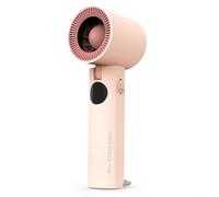 Ventilatore portatile portatile con monitoraggio del consumo energetico in tempo reale, attrezzatura essenziale per gli appassionati di attività all'aperto (rosa)