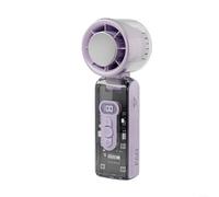 Ventilatore portatile portatile con raffreddamento a ghiaccio TEC e luce LED, turbo boost 13000 giri/min, batteria da 12 ore da 3600 mAh, regolabile a 3 velocità, mini ventilatore pieghevole per