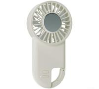 Ventilatore portatile portatile, ricaricabile tramite USB, con modulo di raffreddamento a semiconduttore, 5 regolazioni, batteria da 1800 mAh e dimensioni compatte (beige)